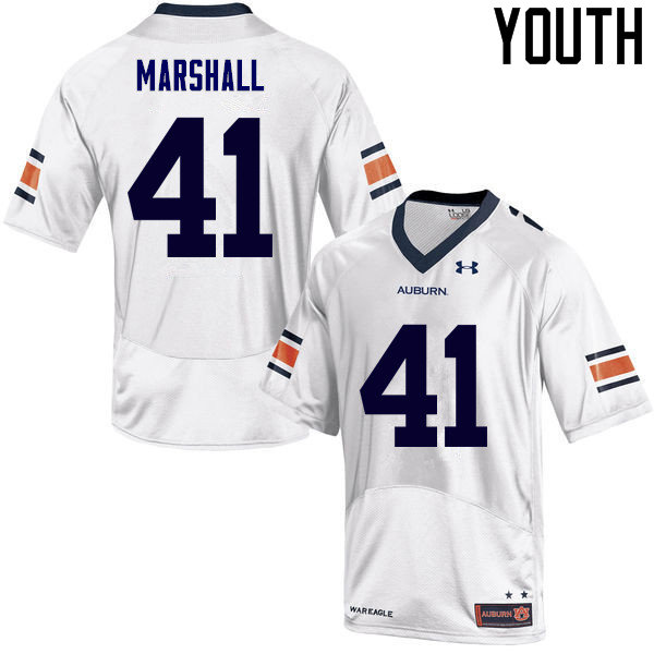 Youth Auburn Tigers #41 Aidan Marshall White College Stitched Football Jersey